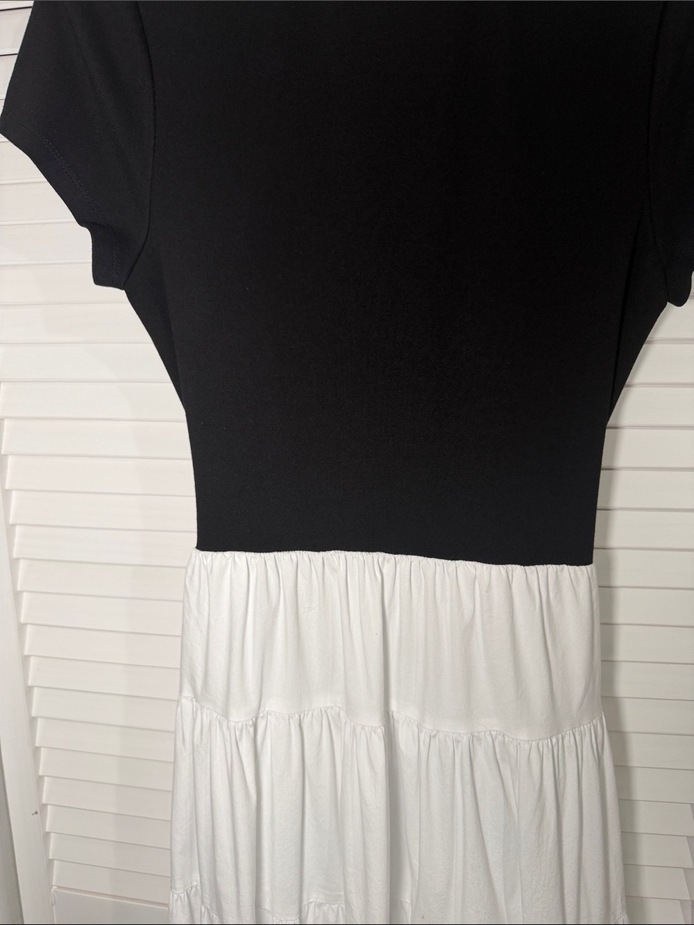 STAUD Black Bodice White Tiered Maxi Dress - Picture 2 of 4